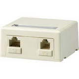 Signamax/AESP - 2 Port Surface Multimedia Mount Box, L Ivory