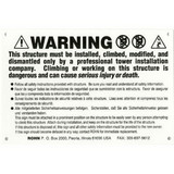 Rohn Products ACWS Anti Climb Warning Sign