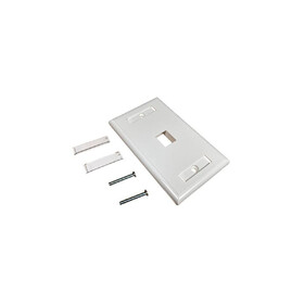 R&M USA 888985 1 Port Single Gang Keystone Faceplate in White