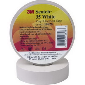 3M 054007-10828 Electrical Tape WHITE 3/4"x 66'/1 roll