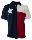 Tiger Hill Men's Texas Flag Polo Shirt