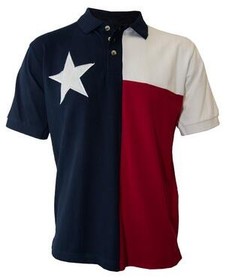 Tiger Hill Men's Texas Flag Polo Shirt