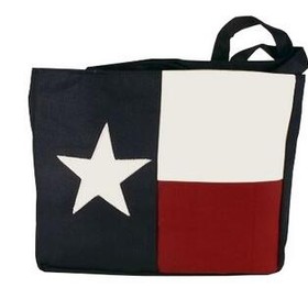 Tiger Hill Texas Flag Tote Bag W/ Lone Star Applique, Red/White/Navy-Blue
