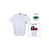 Tiger Hill Ladies Texas Flag Short Sleeve Fishing Shirt, White