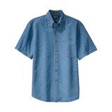 Tiger Hill Men's Short Sleeve Denim Shirt, Denim Blue