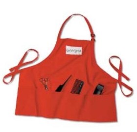 Tiger Hill Name Tag Apron W/ Pockets (24"x27"), Red