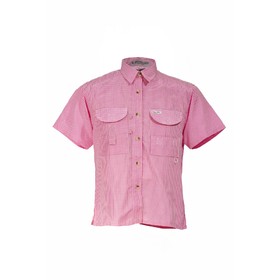 Tiger Hill Ladies Gingham Short Sleeve Fishing Shirt, Pink
