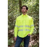 Tiger Hill High Visibility Yellow Safety Long Sleeve Work Shirt, Hi-Vis Yellow