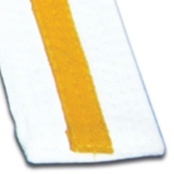 Tiger Claw White Belt with Colored Stripes