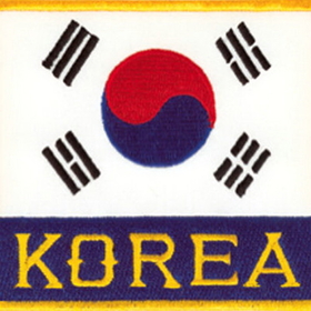 Tiger Claw Korean Flag with "Korea" Patch, 3 1/2"