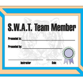 Tiger Claw S.W.A.T. Team Certificate