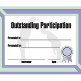 Tiger Claw Outstanding Participation Certificate