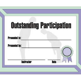 Tiger Claw Outstanding Participation Certificate