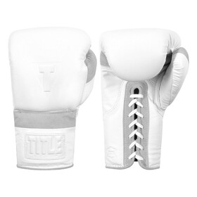 TITLE White Boxing Lace Sparring Gloves 2.0