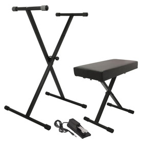 On-Stage KPK6550 Keyboard Stand and Bench Pack with Keyboard Sustain Pedal