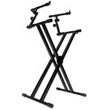 On-Stage KS7292 Double-X ERGO-LOK Keyboard Stand with Second Tier, Black