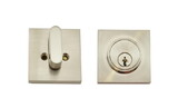 Weslock 00771-N-NFR22 Square Single Cylinder Deadbolt with Adjustable Latch and Round Corner Full Lip Strike Satin Nickel Finish
