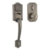 Weslock 01411-AIASL2D Colonial Panic Proof Entry Handleset with Impresa Knob Trim Antique Brass Finish