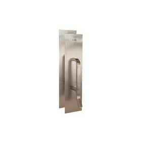 Trimco 10352710CU 3-1/2" x 15" Pull Plate with 6" Center to Center Ultimate Restroom Pull Healthy Hardware Steralloy Finish
