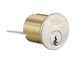 ASSA Abloy Accentra 1109E1R626 6 Pin Standard Rim Cylinder with E1R Para Keyway US26D (626) Satin Chrome Finish
