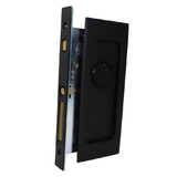 Emtek 2113US19134 Modern Rectangular Keyed Pocket Door Mortise Lock for 1-3/4