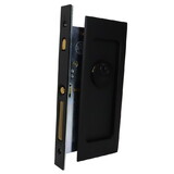 Emtek 2113US19138 Modern Rectangular Keyed Pocket Door Mortise Lock for 1-3/8