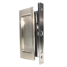 Emtek 2114US15138 Modern Rectangular Passage Pocket Door Mortise Lock for 1-3/8" Door Satin Nickel Finish
