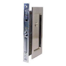 Emtek 2115US15134 Modern Rectangular Privacy Pocket Door Mortise Lock for 1-3/4" Door Satin Nickel Finish