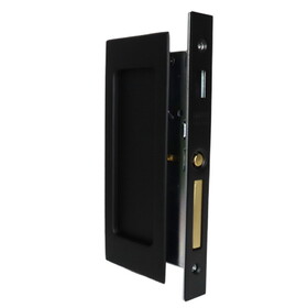 Emtek 2116US19138 Modern Rectangular Dummy Pocket Door Mortise Lock for 1-3/8" Door Flat Black Finish