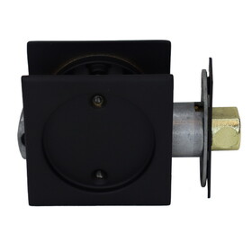 Emtek 2134US19 Square Passage Pocket Door Tubular Lock with Passage Strike Plate Flat Black Finish