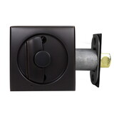 Emtek 2135US10B Square Privacy Pocket Door Tubular Lock with Privacy Strike Plate and Dust Box Oil Rubbed Bronze Finish