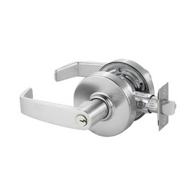 Sargent 287G04LL26D Storeroom Closet Cylindrical Lock Grade 2 with L Lever and L Rose with 2-3/4" Backset, ASA Strike, and LA Keyway Satin Chrome Finish