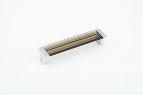 Schaub 316-15-SM 5-1/16" Center to Center Positano Smoke Cabinet Pull Satin Nickel Finish