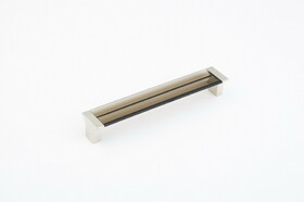 Schaub 317-15-SM 6-5/16" Center to Center Positano Smoke Cabinet Pull Satin Nickel Finish