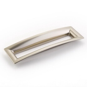 Schaub 442-15 160mm Center to Center Flared Rectangular Finestrino Cabinet Pull Satin Nickel Finish