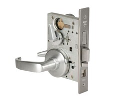 Best 45H7AB14H626RH Mortise Lock Office with Deadbolt 14 Lever with H Rose Right Hand with 7 Pin Housing Less Core Satin Chrome Finish