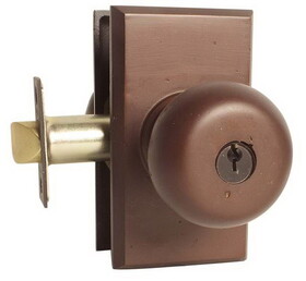 Emtek 5103WCMB Winchester Knob 2-3/8" and 2-3/4" Backset Keyed Entry with # 3 Rose for 1-3/8" to 2-1/16" Door Medium Bronze Finish