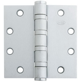 Ives Commercial 5BB1412652NRP 4-1/2" x 4-1/2" Five Knuckle Ball Bearing Standard Weight Hinge Non Removable Pin Satin Chrome Finish