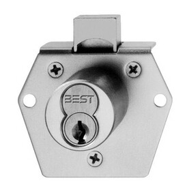 Best 5L7RD2626 5L Series 7 Pin Rim Deadlocking Vertical Cabinet Lock Satin Chrome Finish