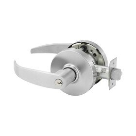 Sargent 6010XG04LP26D Storeroom or Closet (F86) Cylindrical Lever Lock Grade 1 with P Lever and L Rose with Large Format IC Prep Less Core and ASA Strike Satin Chrome Finish