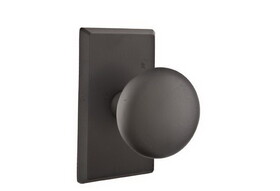 Emtek 7054WCFB Winchester Knob Dummy Pair with Style # 3 Rose for 1-3/8" to 2" Door Flat Black Bronze Finish