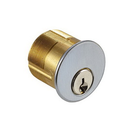 Ilco 7185SC126DKA2 Keyed Alike K2 1-1/8" 5 Pin Mortise Cylinder With Schlage C Keyway and Standard Cam Satin Chrome Finish