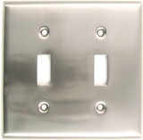 Rusticware 785SN Double Toggle Switch Plate Satin Nickel Finish