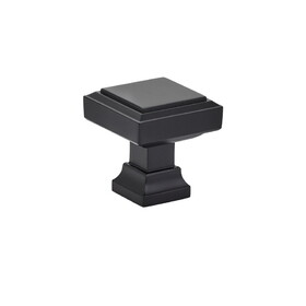 Emtek 86295US19 Geometric Square 1-1/4" Cabinet Knob Flat Black Finish