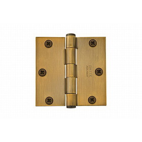 Emtek 91013US7 Pair of 3-1/2" x 3-1/2" Square Steel Residential Duty Hinges French Antique Brass Finish