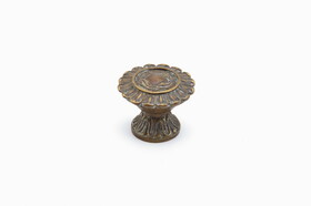 Schaub 937-MBR 1-1/2" French Court Cabinet Knob Monticello Brass Finish