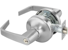 ASSA Abloy Accentra AU4705LN626 Storeroom Augusta Lever Grade 1 Cylindrical Lock with Para Keyway, 694 Latch, and 497-114 Strike US26D (626) Satin Chrome Finish