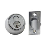 Schlage Commercial B250R626 Single Cylinder 6 Pin Deadlatch Deadbolt C Keyway with 12103 Latch 10001 Strike With Full Size Interchangeable Core Satin Chrome Finish