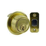 Schlage Commercial B561P605 Grade 2 Cylinder by Blank Plate Deadbolt with C Keyway with 12287 Latch and 10094 Strike Bright Brass Finish