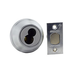 Schlage Commercial B661J626 Grade 1 Cylinder by Blank Plate Deadbolt Less Large Format Interchangeable Core with 12296 Latch and 10094 Strike Satin Chrome Finish